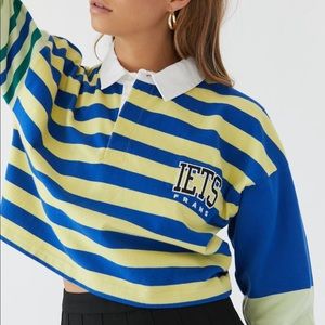IETS FRANS mixed stripe rugby shirt
